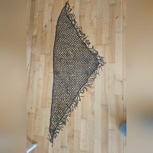 Black and Sequined Fringed Shawl